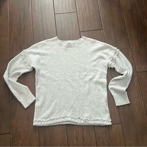 Vineyard Vines Wool & Cashmere Gray Sweater with Ruffle sz Medium